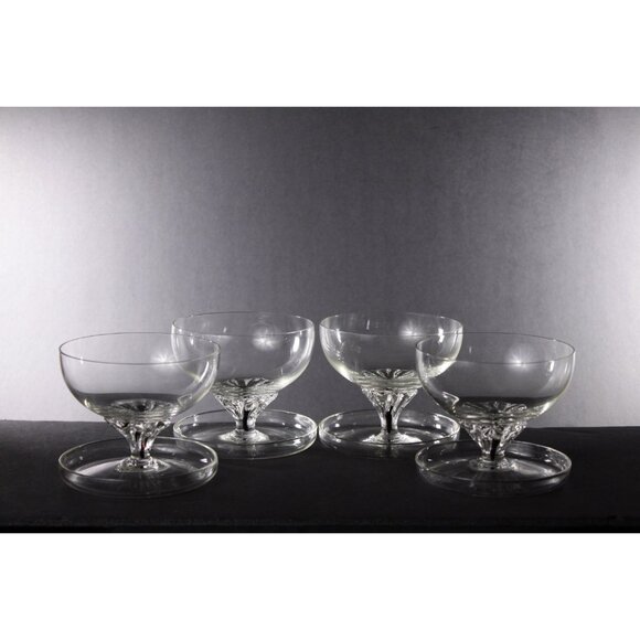 Vintage Belfor Exquisite black core sherbet glasses set of 4, footed dessert - Picture 4 of 9